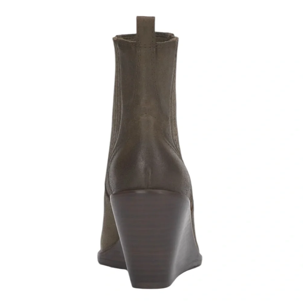 Lucky Brand Wilano Brown Distressed Suede Slip On Wedge NWOB Size 10